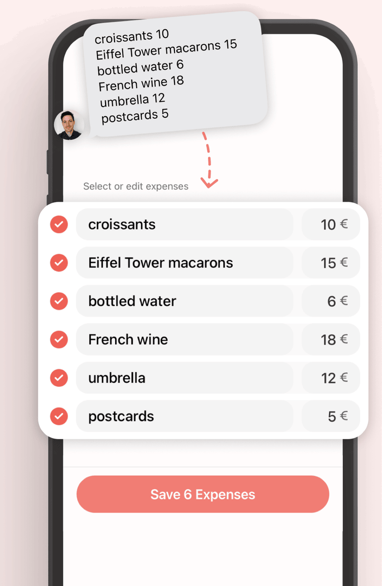 Turning a pasted list into expenses